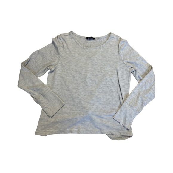 Banana Republic Tops - Banana Republic Gray Long Sleeve Tee with Keyhole & Bunching - Size Large